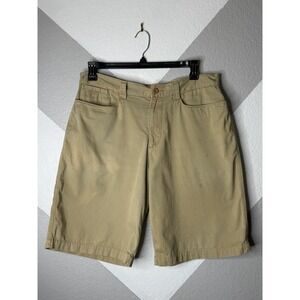 The North Face Shorts Mens Size 36 x 11" Khaki Tan Flat Front 100% Cotton READ